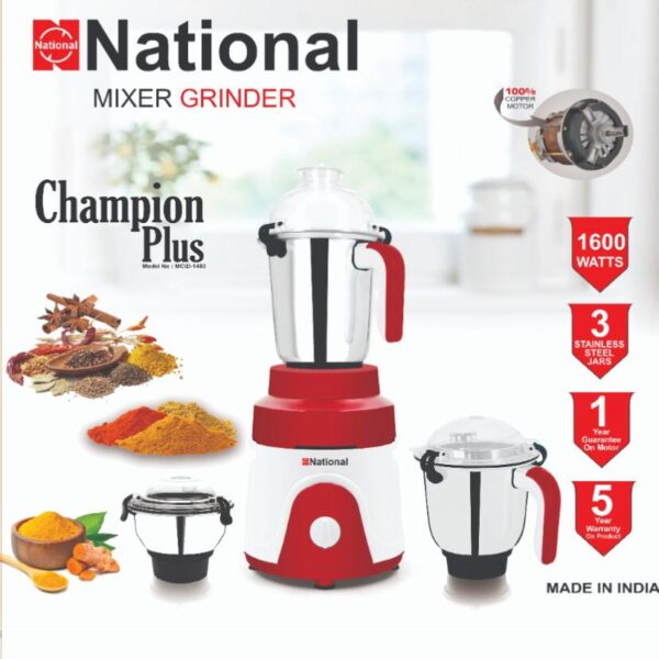 National Champion Plus Mixer Grinder - 1600 Watt