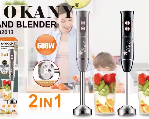 Sokany New 2 in 1 Hand Blender Set Electric Kitchen Appliance Baby Food Blender, Egg Mixer, Multifunction Food Mixer - 02013