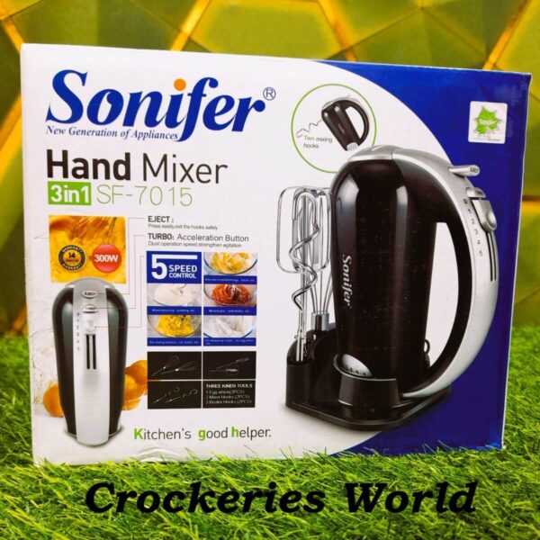Premium Sonifer 3 In 1 SF-7015 Electric Hand Mixer 5 Speeds