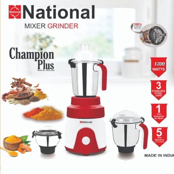 National Mixer Grinder CHAMPION PLUS 1200 WATTS