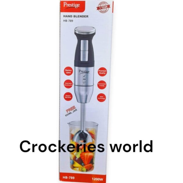 Prestige hand Blender HB 789 – Premium 1200W with 600ML Jar for juice or any blending work.
