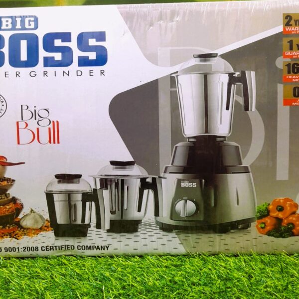 Boss Fortune 1600-Watt Mixer Grinder, 3 Jars, Silver-Red