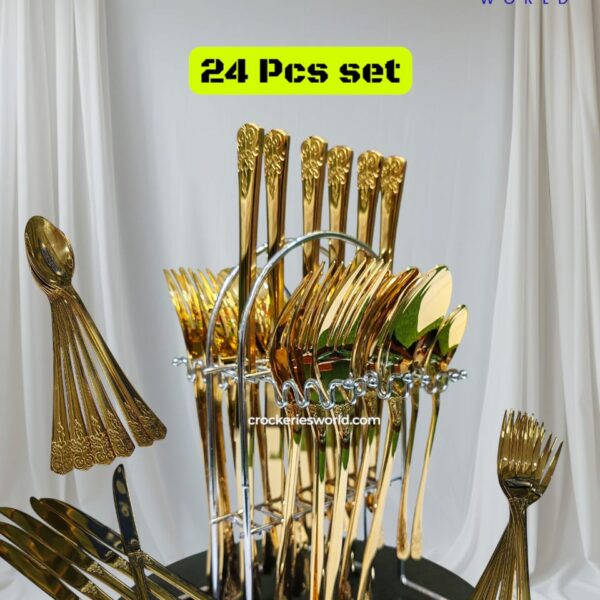 AYD Premium 24-Piece Stainless Steel Tableware Set, c-0094