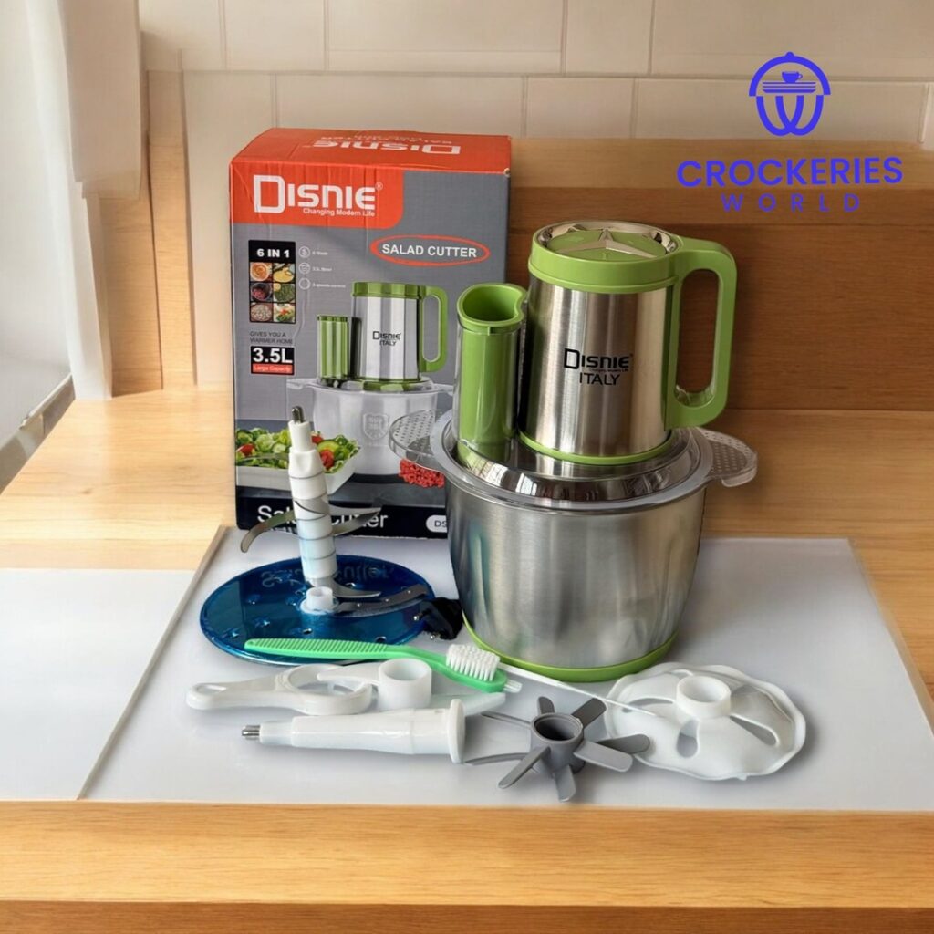 Disnie 6 in 1 Salad Cutter – 3.5L Stainless Steel Multipurpose Vegetable Slicer