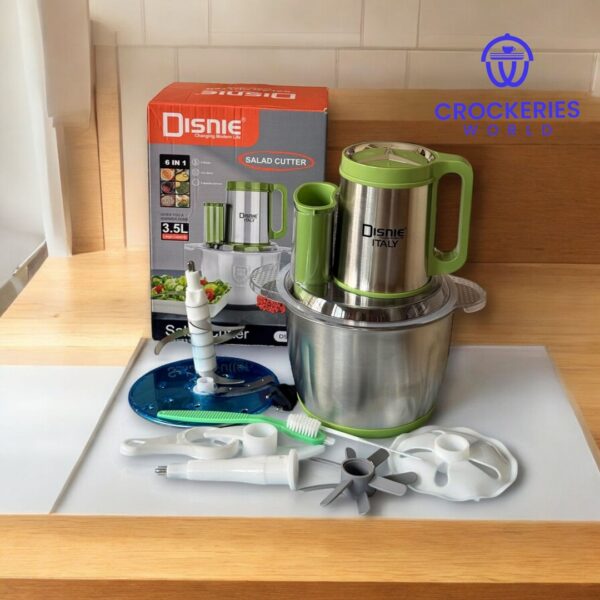 Disnie 6 in 1 Salad Cutter – 3.5L Stainless Steel Multipurpose Vegetable Slicer