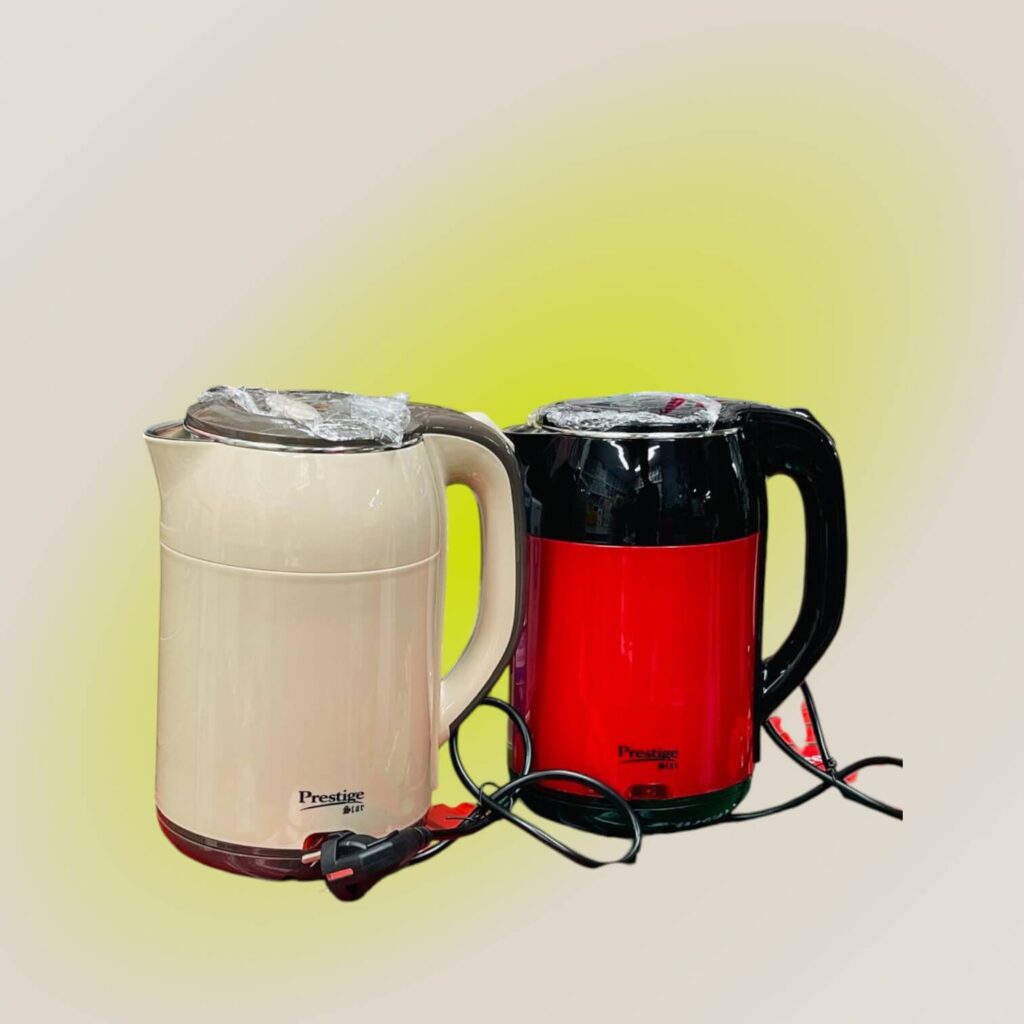 Prestige Electric Kettle 1.8L – Fast Boil & Auto Shut-Off (Red & Cream Color)